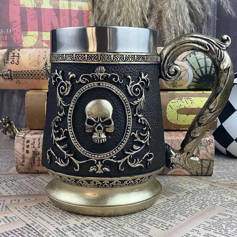 極美品　スカル　ドクロ　ビンテージ　ドイツ　ビアステイン　置物　マグカップ　2 極美品 スカル ドクロ ビンテージ ドイツ ビアステイン 置物