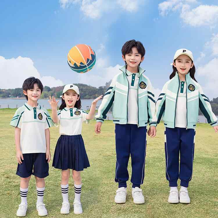 スクールユニフォーム キッズ 男女兼用 小学生 幼稚園制服 園服 体操服 スポーツウェア 綿 コットン 柔らかい 通学 カジュアル 春夏 春秋 3点セット