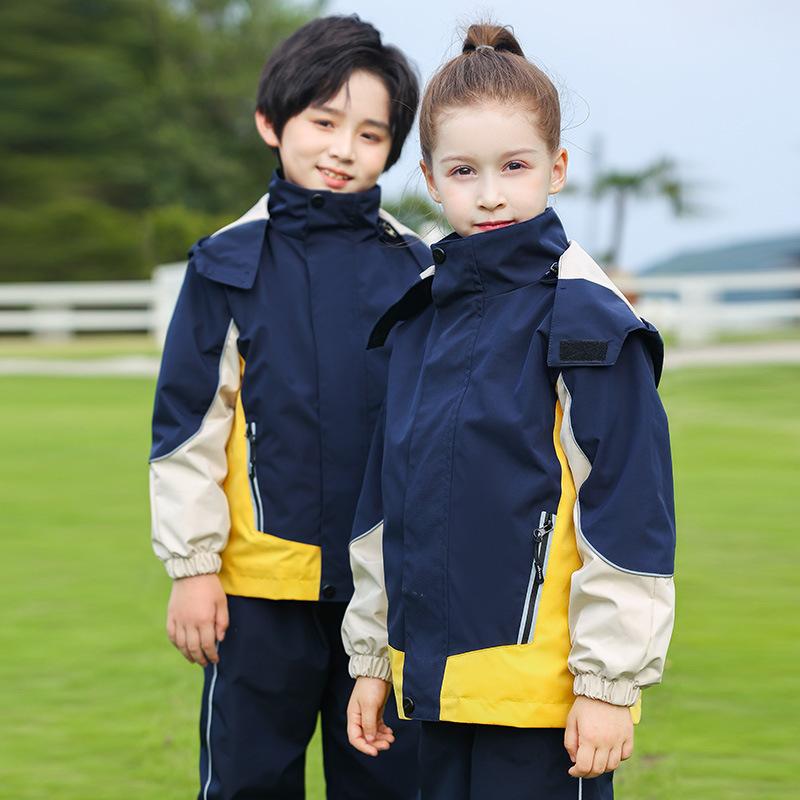 キッズ 制服 小学生 幼稚園 子供 秋冬 スポーツウェア セットアップ ウィンドブレーカー ジャンパー 3点セット 通学 通園 アウトドア 防風 ポリエステル