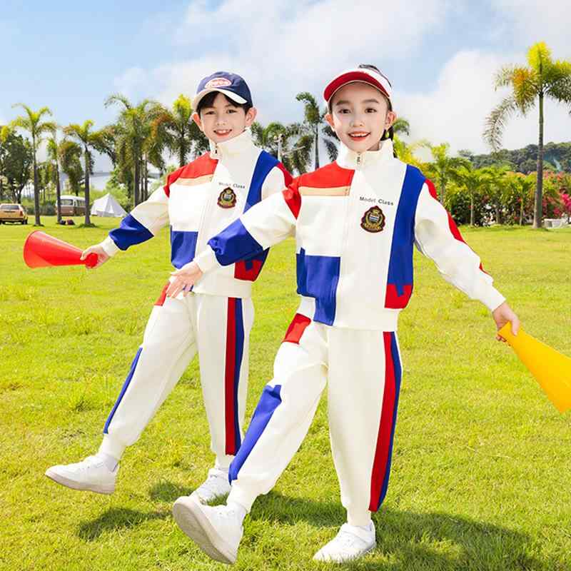 校服 キッズ ジュニア 男女兼用 野球 スポーツウェア 春秋 通学 普段使い カジュアル セットアップ 長袖パンツ スリーピース ジップアップ フードなし 綿混 ソフト