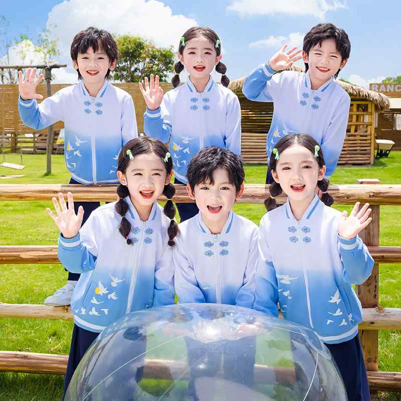 校服 幼稚園 小学生 男女兼用 春秋 卒業式 入学式 発表会 記念撮影 フォーマルウェア 学院風 中国風 セットアップ 綿素材 長袖 パンツ やわらか 子供服 かわいい