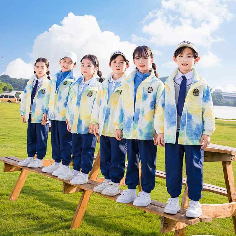 スクールユニフォーム 女の子 小学生 幼稚園児 春秋 ウインドブレーカー ジャケット 3点セット スポーツウェア 通学 運動会 ジャージ セットアップ ポリエステル 防風 撥水 取り外し可能フード
