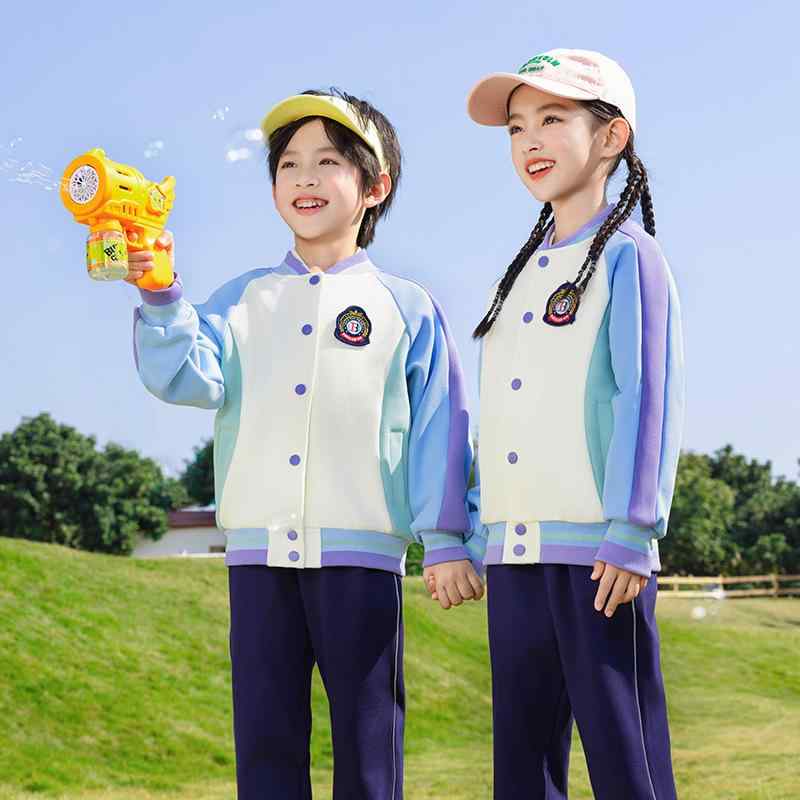 スクールウェア キッズ 野球ジャケット 3点セット 英国風 幼稚園 小学生 男女兼用 学院風 スポーツ 通学 運動会 普段使い 綿素材 ソフトタッチ ジップアップ 春秋