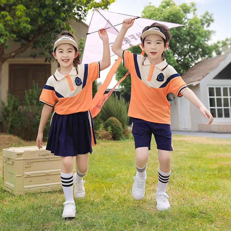 セットアップ キッズ 男女兼用 男の子 女の子 半袖 小学校 幼稚園 制服 スクールウェア 発表会 衣装 卒業式 入学式 記念撮影 綿混 コットン 快適 吸湿速乾 春夏 4,413円