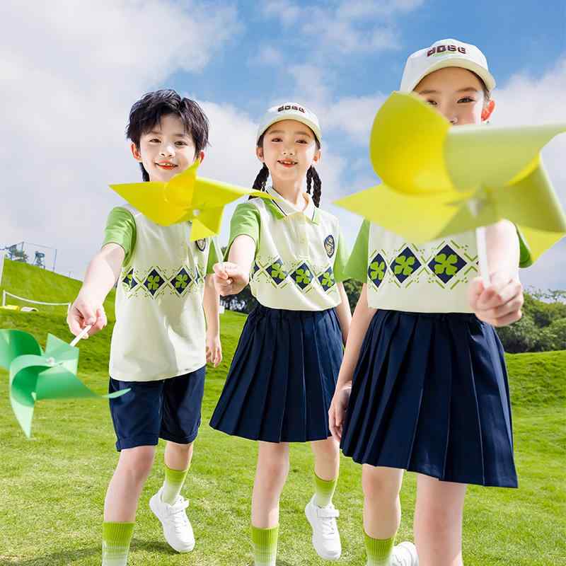制服 女の子 キッズ ジュニア 夏服 半袖 スクール スカート セット 幼稚園 小学生 園児 クラス服 卒業式 記念写真 通学 発表会 綿 ソフトな肌触り 韓国風