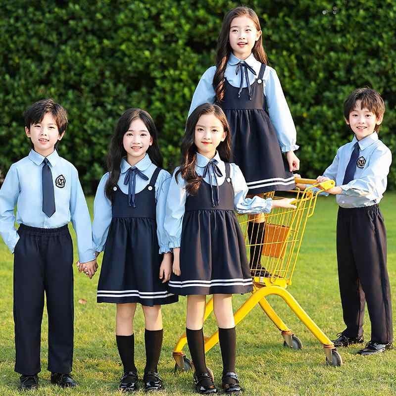 スクールウェア 男女兼用 ジュニア 小中学生 春秋 アカデミー風 制服 クラス服 フォーマルウェア 発表会 舞台 合唱 衣装 長袖 パンツ セットアップ ポリエステル コットン 柔らか素材 シングルボタン