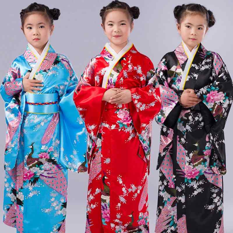 和服 子供 女の子 キッズ ガールズ 花柄 プリント 浴衣 寝巻き ルームウェア コスプレ 発表会 舞台 イベント 写真撮影用 ポリエステル素材