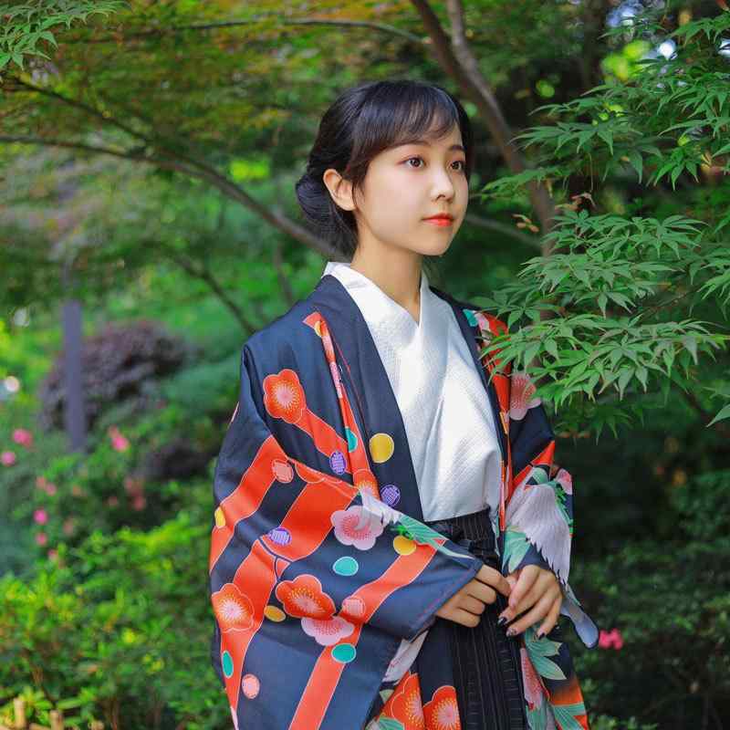 御召しもの レディース 卒式 袴仕掛ける 言い慣わし和柄 羽織 和装 レトロモダン ポリエステル 黒 桜柄 有りがたさ会 成年者式