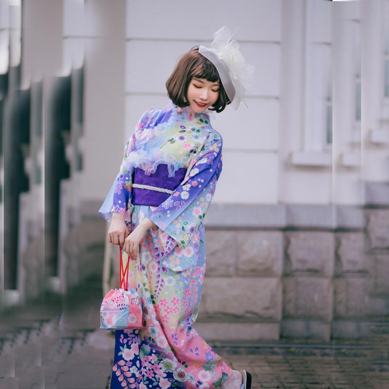 和服 レディース 大正ロマン レトロモダン 改良和服 華やか カラフル 写真撮影 撮影会 旅行 イベント コスプレ ポリエステル 軽量 シワになりにくい