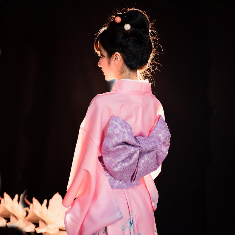 和服 レディース ピンク 和柄プリント ポリエステル シワになりにくい 洗える モダン浴衣 春夏 夏祭り 花火大会 カジュアル 普段使い 女性用 快適 涼しい