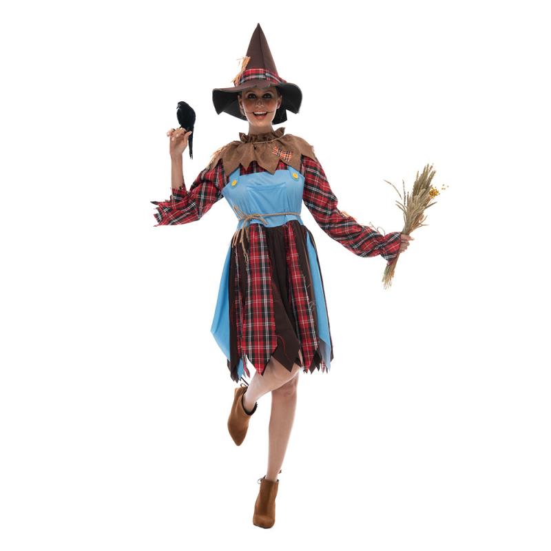 ハロウィン コスプレ オズの魔法使い 衣装 カカシ ドロシー 魔女 カップル 男女兼用 ペア 舞台 演劇 イベント 仮装 ポリエステル ファンタジー 欧米風