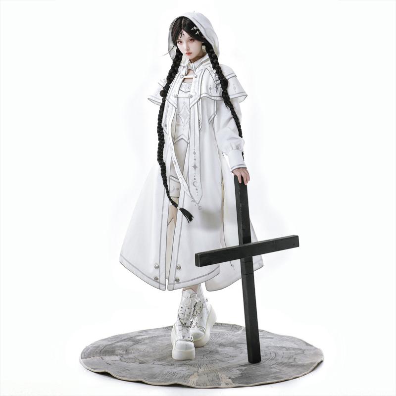 ロリータ レディース サイバー 個性派 ケープ トップス ショートパンツ 3点セット 春夏 原宿系 ストリート かわいい フェミニン お出かけ イベント ポリエステル