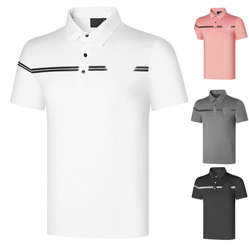 POLOシャツ メンズ 男性用 ゴルフウェア スポーツ アウトドア 半袖 スリムフィット 通気性 速乾 襟付き 再生繊維 ポリエステル 夏 黒 白 灰 ピンク