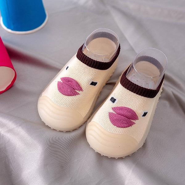 ファーストシューズ ベビー キッズ 幼児 子供用 かわいい アヒル柄 動物柄 室内履き ルームシューズ よちよち歩き ソフトソール 滑り止め付き 軽量 ソックス型 春秋