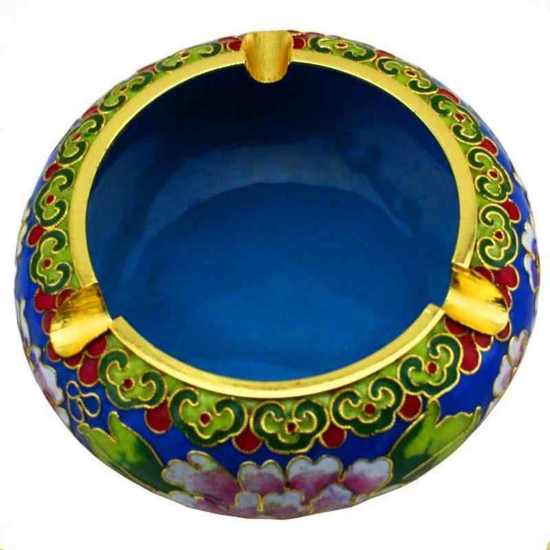 灰皿 北京景泰藍 七宝焼 銅製 飾り物 置物 卓上 インテリア 伝統工芸品 高級感 花絲細工 手作り 山水 花鳥 コレクション 鑑賞用 美術品 記念品