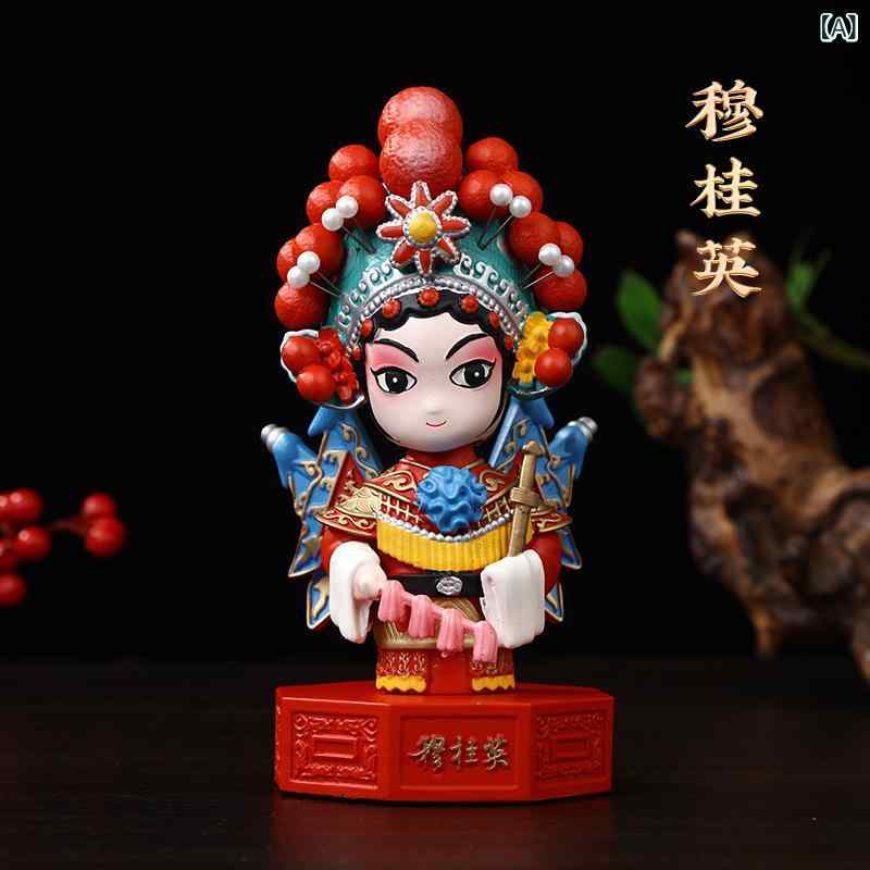 置物 京劇 首振り人形 隈取 冷瓷 手描き 中華風 民芸品 伝統工芸品 飾り オブジェ インテリア フィギュア ドール 卓上 コレクション