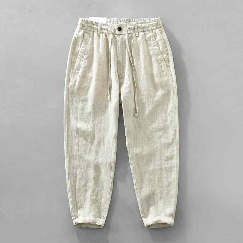 カーゴパンツ メンズ 男性用 麻 リネン100% 薄手 軽量 ゆったり ストレート シワになりにくい 通気性 マルチポケット カジュアル 日系レトロ 普段使い デイリーユース 黒 ブラック ナチュラルカラー 5,013円