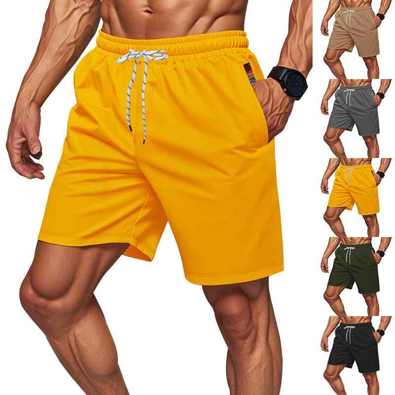 ショートパンツ メンズ サマー 速乾 接触冷感 ストレッチ 伸縮性 ポリエステル ナイロン 4WAY ストレートシルエット カジュアル スポーツ ビーチ アウトドア 膝丈