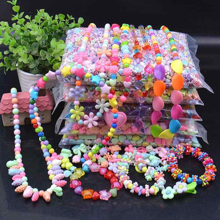 ビーズ キッズ 子供 アクリル 大容量 DIY ハンドメイド ブレスレット ネックレス アクセサリー 制作 手作り パーツ カラフル ミックス アソート かわいい