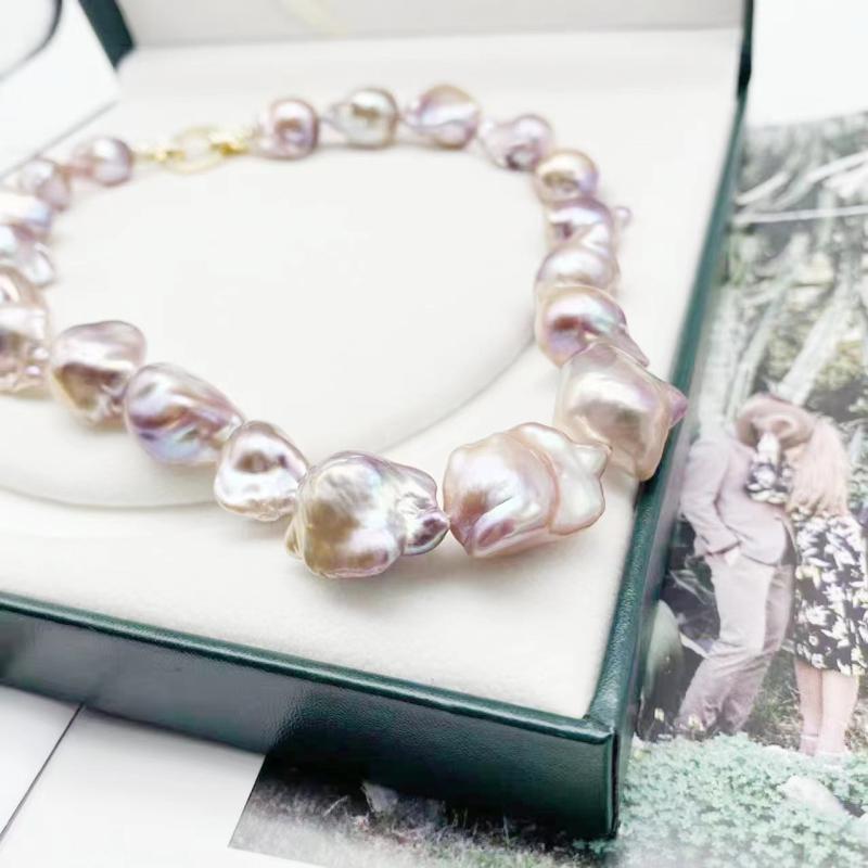 ネックレス レディース 天然淡水パール バロック 不揃い アシンメトリー 18Kゴールド ハンドメイド 個性的 マルチカラー 上品 普段使い フォーマル 45cm