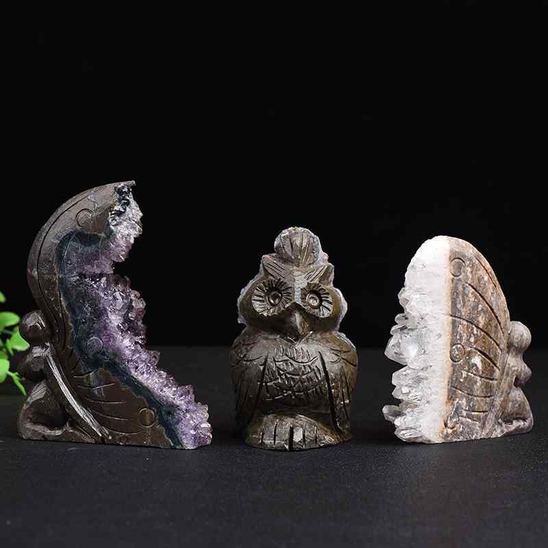 飾り付け 生まれながら紫石英 アメジスト クラはやりっ子 蝶の吉祥天像 刻みつける 重要人物図形 水晶 室内装飾 オブジェ 紫色 卓上飾り付け 今めかしい 御手々御手伝いさん 芸術品 飾り付け 力強さ石ころ ヒーリングアイテム インテリア・寝具・収納-インテリア小物・置物
