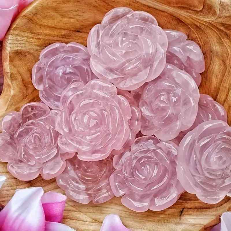 高品質　BIG ローズクォーツ　手彫り　バラ　薔薇　天然石 楽天市場】ローズクォーツ 薔薇彫り ピンク水晶 置物 天然石
