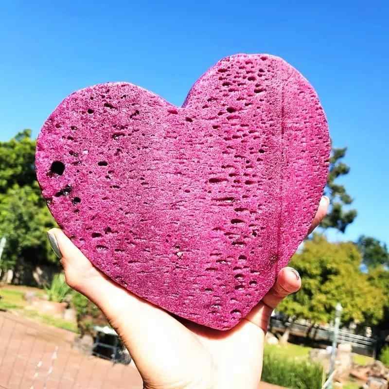 天然石 水晶 ルビー ハート形 手彫り 研磨 置物 飾り オブジェ インテリア 癒し パワーストーン 開運 縁結び プレゼント ギフト 記念品 バレンタイン 9,906円