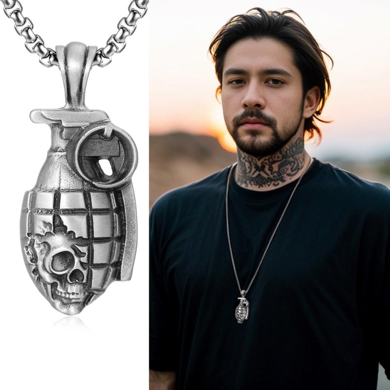 楽天市場】弾丸 ネックレス ペンダント シルバー チェーン ドクロ