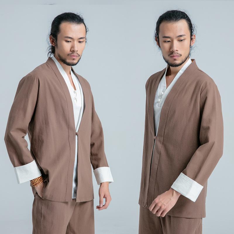 太極拳服 メンズ 成人男性用 麻 リネン 吸湿速乾 軽さ 武術服 カンフー服 読み合わせる着 読み合わせる着 心地よい 普段使い走り 運動競技お召しもの セットアップ 上下仕掛ける 赤銅色系 うす暗い青色 ぶどう酒赤いこと