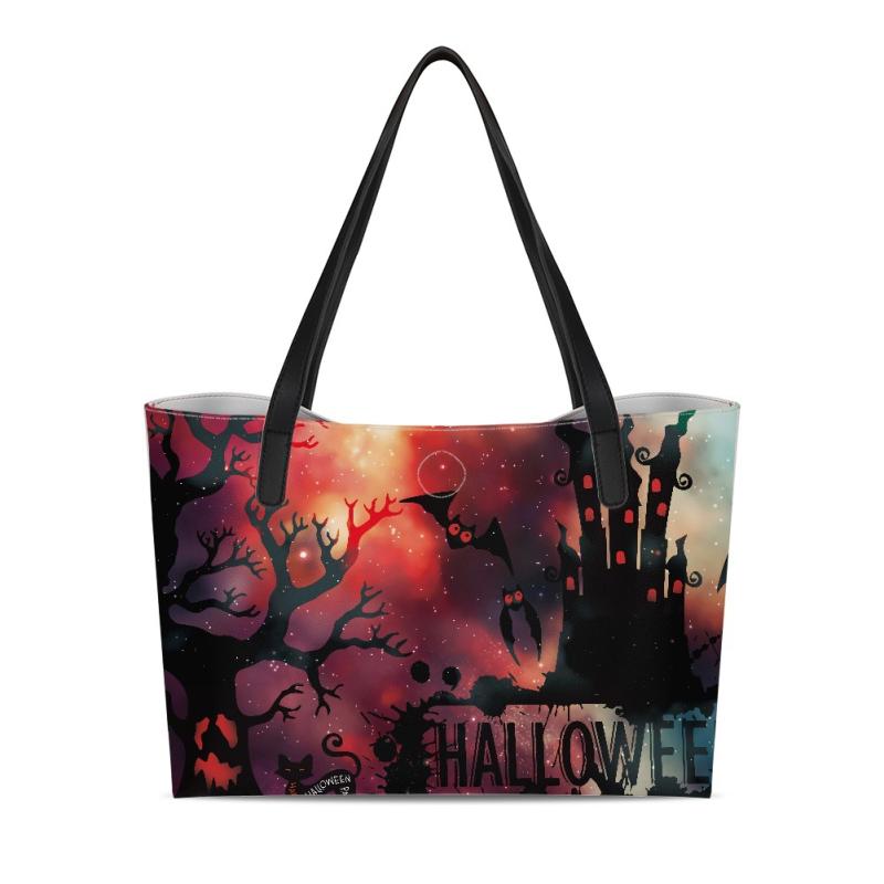 鞄 レディース PUなめし革 ハロウィン 西洋カボチャ ジャックオーランタン 刷り上げる ショルダーバッグ 秋冬 レトロ 心地よい 普段使い走り もの柔らかな チャック付き添い人