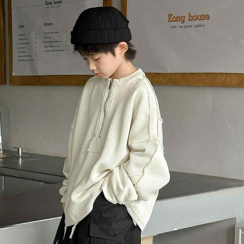 トレーナー スウェット 男の子 キッズ ジュニア 春秋 無地 プルオーバー 長袖 綿 コットン 柔らかな肌触り おしゃれ トレンド カジュアル スポーティ デザイン性 個性的 普段着 通学 トップス