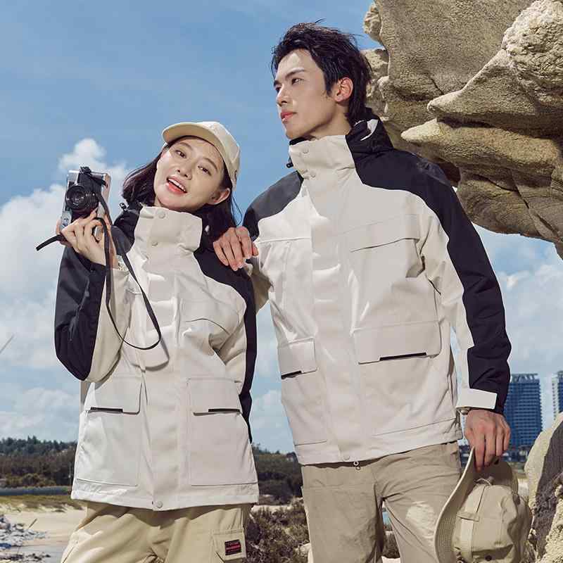 シェルジャケット 男女兼用 アウトドア 登山 トレッキング 撥水 防風 保温 スリーインワン 2点セット 取り外し可能 フリースライナー マウンテンパーカー 秋冬