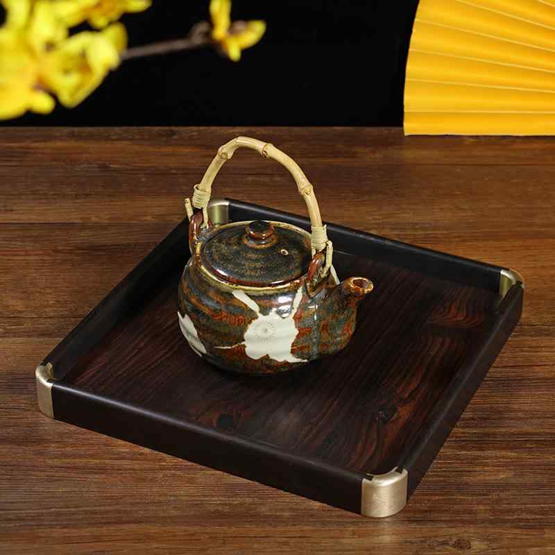 御盆 紫光檀 木製 紅木 まっ四角 茶盤 小入れもの 銅飾りつけ 見せびらかす 寄せあわせ 取り片付ける 多役立つこと 御前上等感 御前上等 書房 リビング 部屋の入り口 アジアン今めかしい