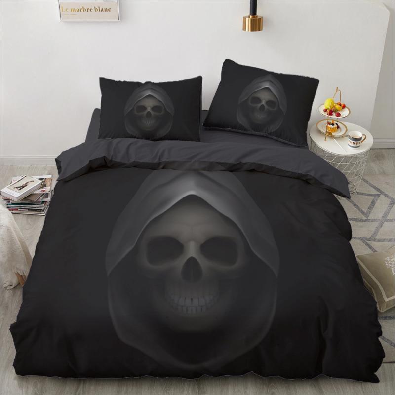 寝具 ハロウィン 3点セット 4点セット 布団カバー 掛け布団カバー 枕カバー ピローケース ポリエステル ツイル織り 幾何学模様 高級感 寝室 模様替え