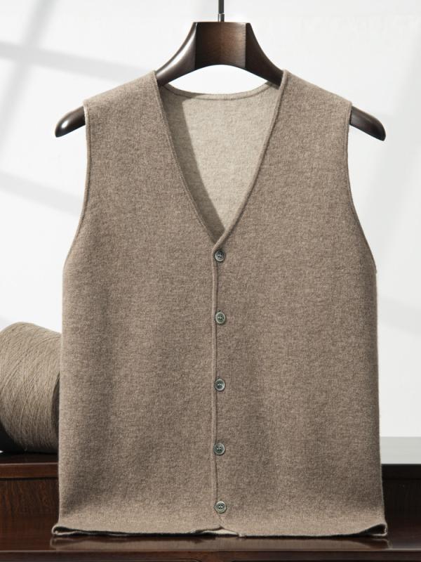 より良い メンズ 秋冬 カシミール 野羊絨 Vのど首 うつり変わり 朦々たる編み物 保温 生あたたかい シングル名取り草 今めかしい 韓国風 商行為 心地よい 通い 普段使い走り ジレ 成人男性用