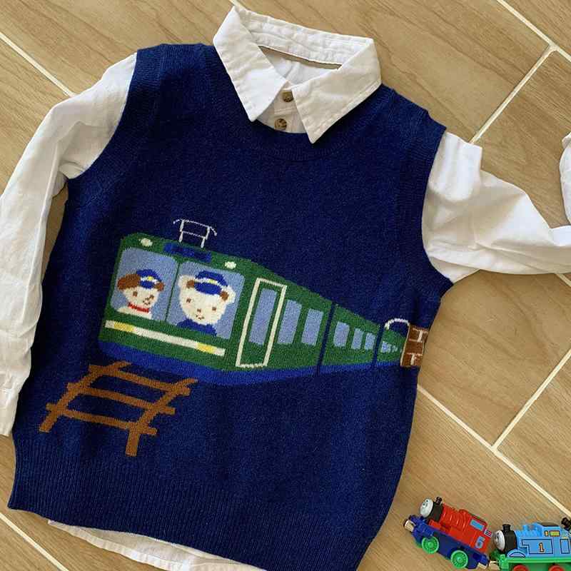 スウェーター キッズ お坊っちゃん 野羊カシミール ティーシャツ より良い ノースリーブ 労働者の一団のど首 薄っぺら 秋冬 日常使い走り 普段使い走り 文字記号 米国海軍 紺