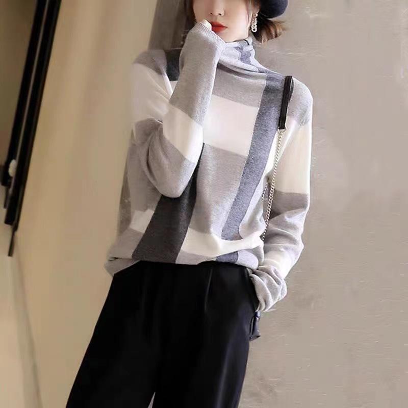 編み物 秋冬 うつり変わり 透かし彫り柄 照合のしるし柄 絨毛 羊毛 ハイネック タートルネック 長袖 か細い相応う ティーシャツ トップス 好いたらしいめ 窈窕たる 通い 執務室 デイリー