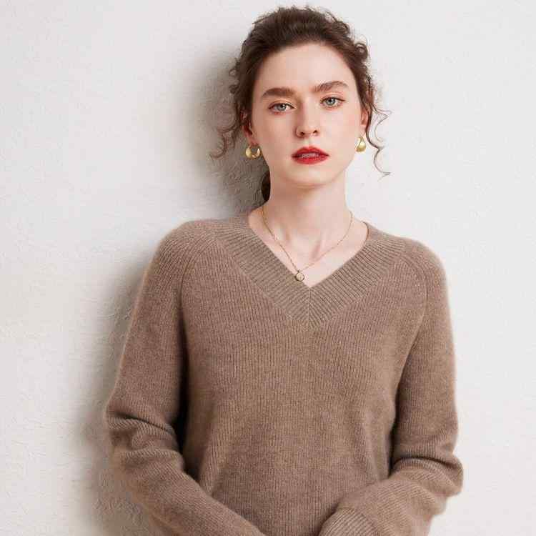 ニット レディース 女性用 100%カシミヤ セーター 秋冬 Vネック 厚手 長袖 プルオーバー 上質 カシミア トップス 保温 暖か 通勤 オフィス 普段使い デイリー エレガント 無地 ミルクホワイト ブルーグレー パープル 14,033円