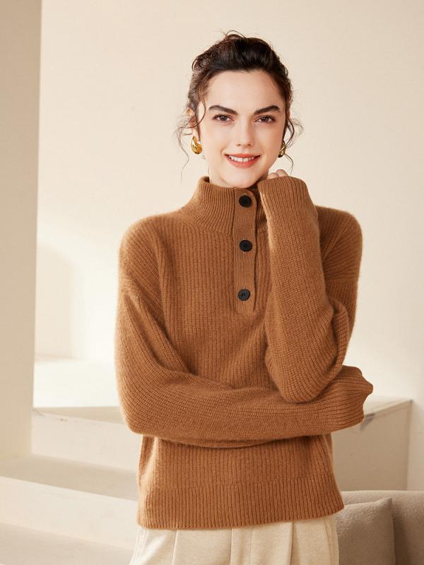 ニット レディース 100% カシミヤ 厚手 ハイネック ゆったり シンプル ベーシック 着回し きれいめ 通勤 普段使い 秋冬 長袖 無地 セーター プルオーバー グレー ベージュ