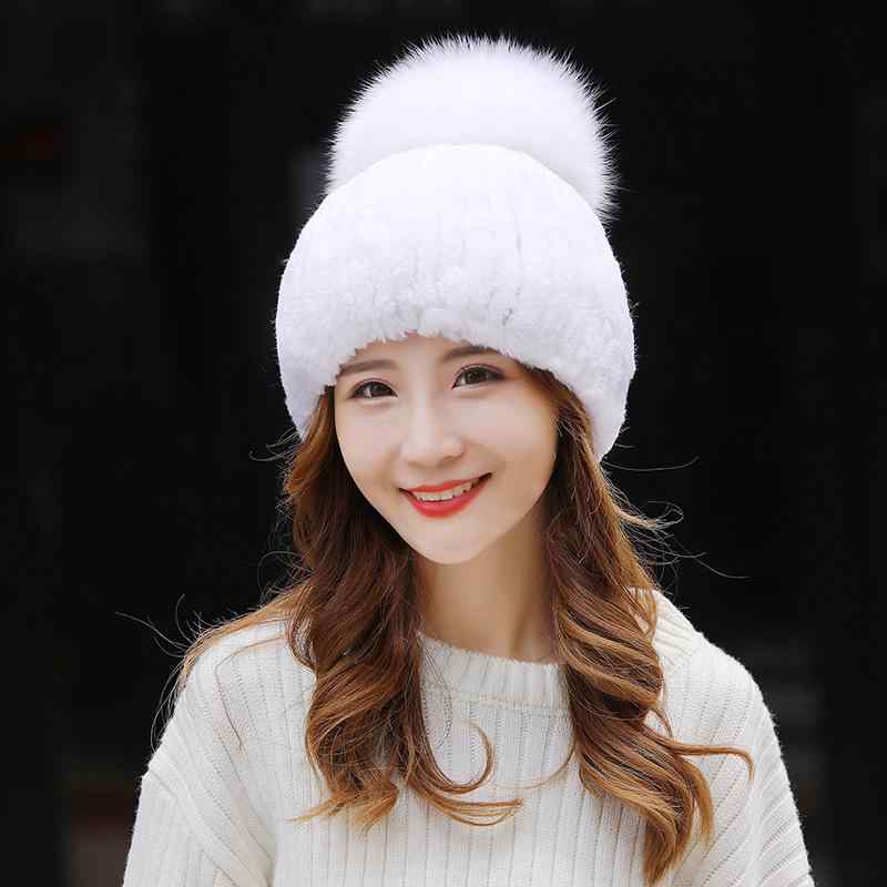 ニット帽 レディース 女性用 冬 秋冬 厚手 保温 防寒 ハイクラウン ラビットファー フォックスファー ファー 編み込み ふわふわ あったか おしゃれ 高級感 普段使い カジュアル