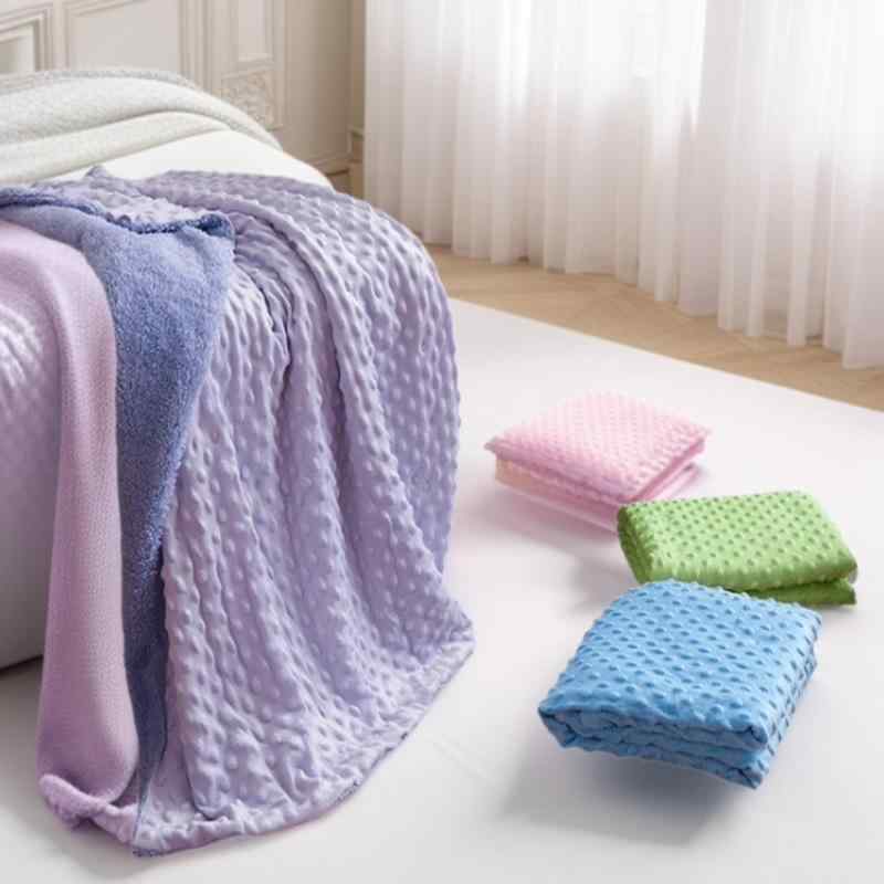 ブランケット 毛布 ベビー キッズ 赤ちゃん用 ふわふわ もこもこ ドット柄 ショートボア マイクロファイバー ポリエステル 二重 両面 無地 柔らかい 軽量 お昼寝 掛け布団