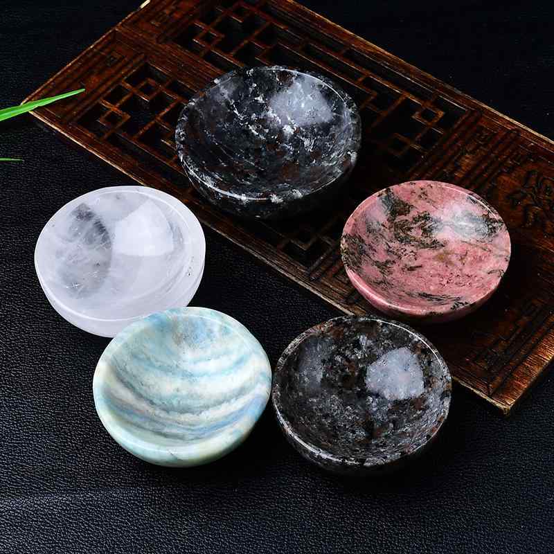 天然水晶ボウル 浄化皿 原石研磨 置物 灰皿 ブレスレット アクセサリー 小物入れ リビング オフィス インテリア モダン シンプル