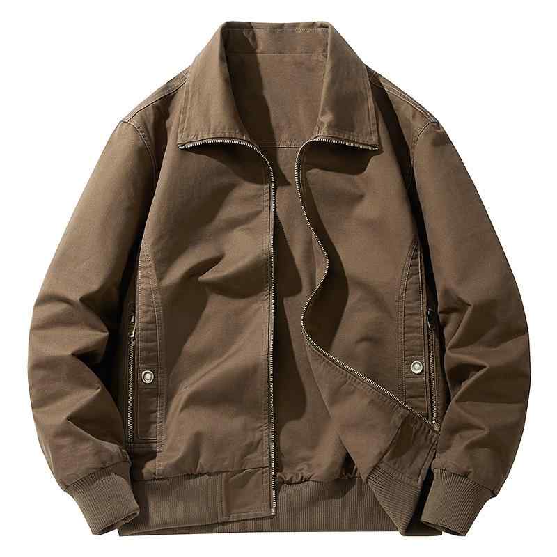 ジャケット メンズ フライトジャケット ブルゾン 男性用 綿100% コットン マルチポケット レトロ ヴィンテージ リバーシブル 両面着 ファスナー ジップアップ フードなし 無地 スタンダードフィット カジュアル 普段使い 春秋