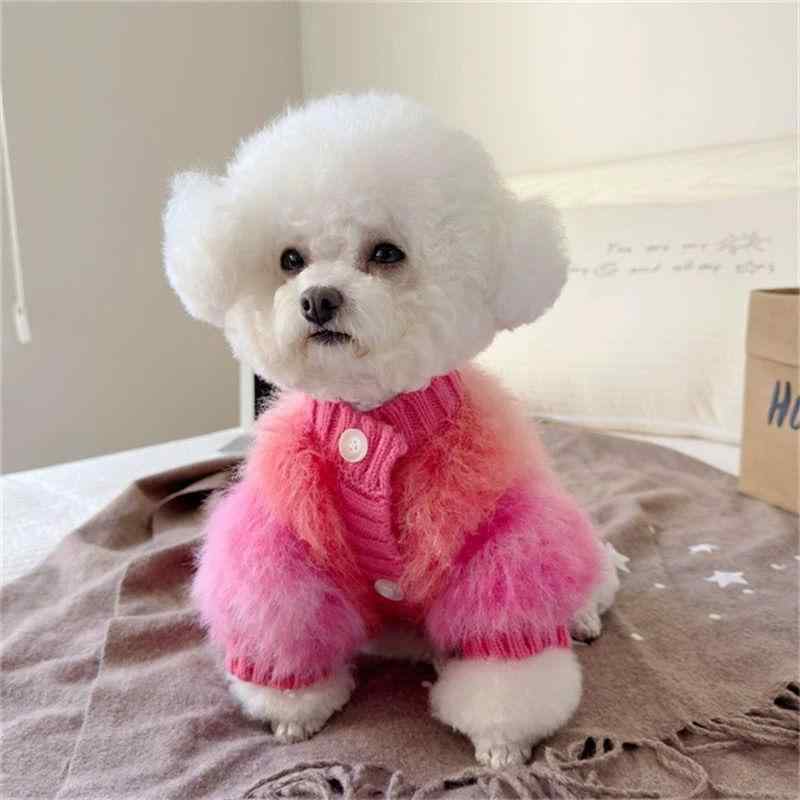 ドッグウェア 小型犬 子犬 秋冬 あったか 保温 防寒 ニット セーター ピンク ポリエステル トイプードル ビション ポメラニアン チワワ かわいい おしゃれ わんちゃん服
