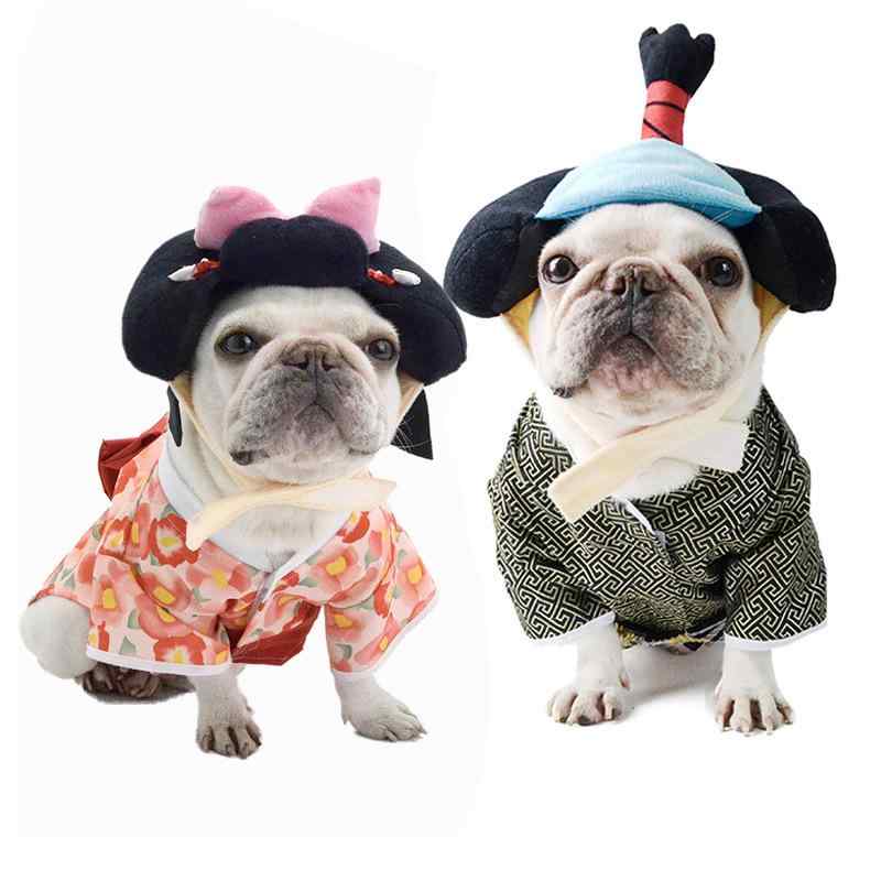 ペット服 犬猫用 和装 武士 コスチューム 着物 小型犬 中型犬 ポリエステル製 かわいい おしゃれ ブラック レッド イベント お散歩 変身 衣装 ユニーク