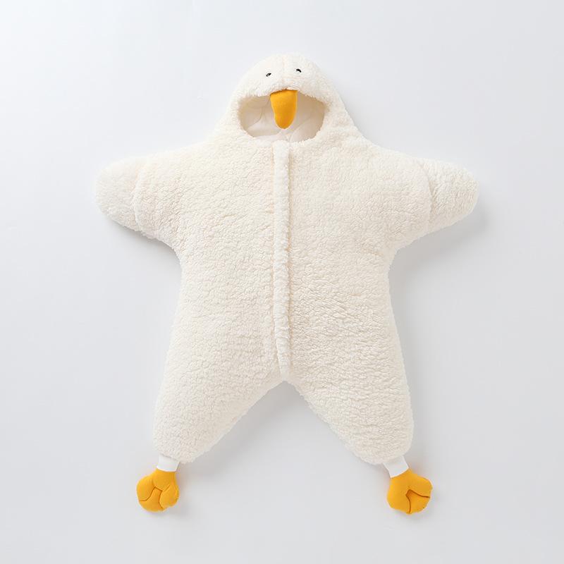 ベビー スリーパー 新生児 赤ちゃん モロー反射防止 足付き ボア おくるみ 中綿入り 厚手 秋冬 暖かい 抱っこ布団