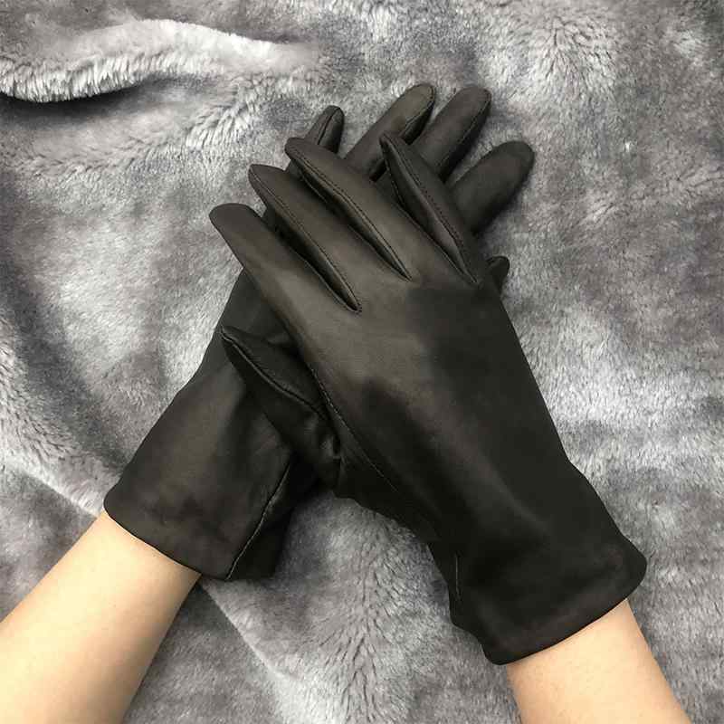 手袋 レディース 女性用 秋冬 羊革 シープスキン レザー ムラ染め ダークグリーン ショート丈 指付き 保温 防寒 経年変化が楽しめる おしゃれ ファッション グローブ 普段使い