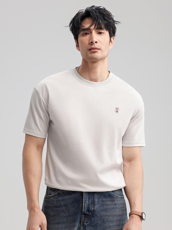 Tシャツ メンズ 半袖 クルーネック スリムフィット 無地 コットンポリエステル 薄手 夏 普段使い オフィスカジュアル シンプル ブラック ホワイト ピンク トップス カットソー