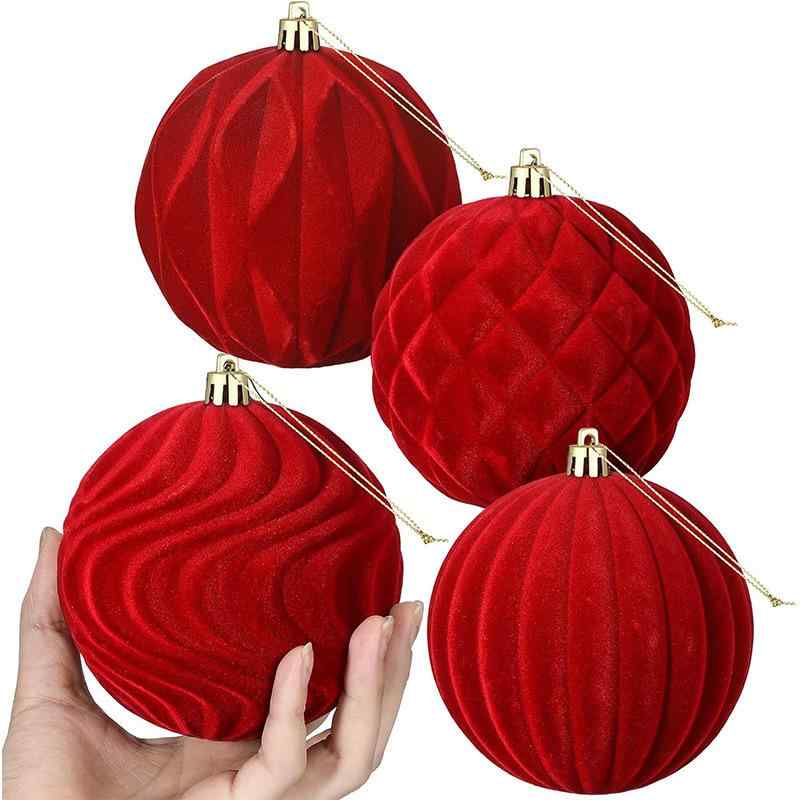 クリスマスオーナメント クリスマスツリー用 フロッキーボール ベルベット生地 高級感 上品 おしゃれ デコレーション 装飾 インテリア雑貨 吊り下げ 飾り付け
