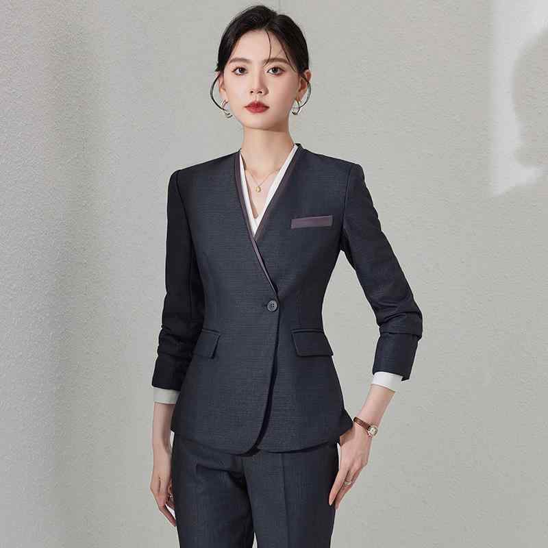 スーツ レディース 女性用 テーラードジャケット セットアップ パンツスーツ スカートスーツ ビジネス オフィス フォーマル 通勤 事務服 制服 美容院 宝飾店 受付 上品 エレガント きれいめ ポリエステル 春秋 ブラック ダークグレー ダークブルー